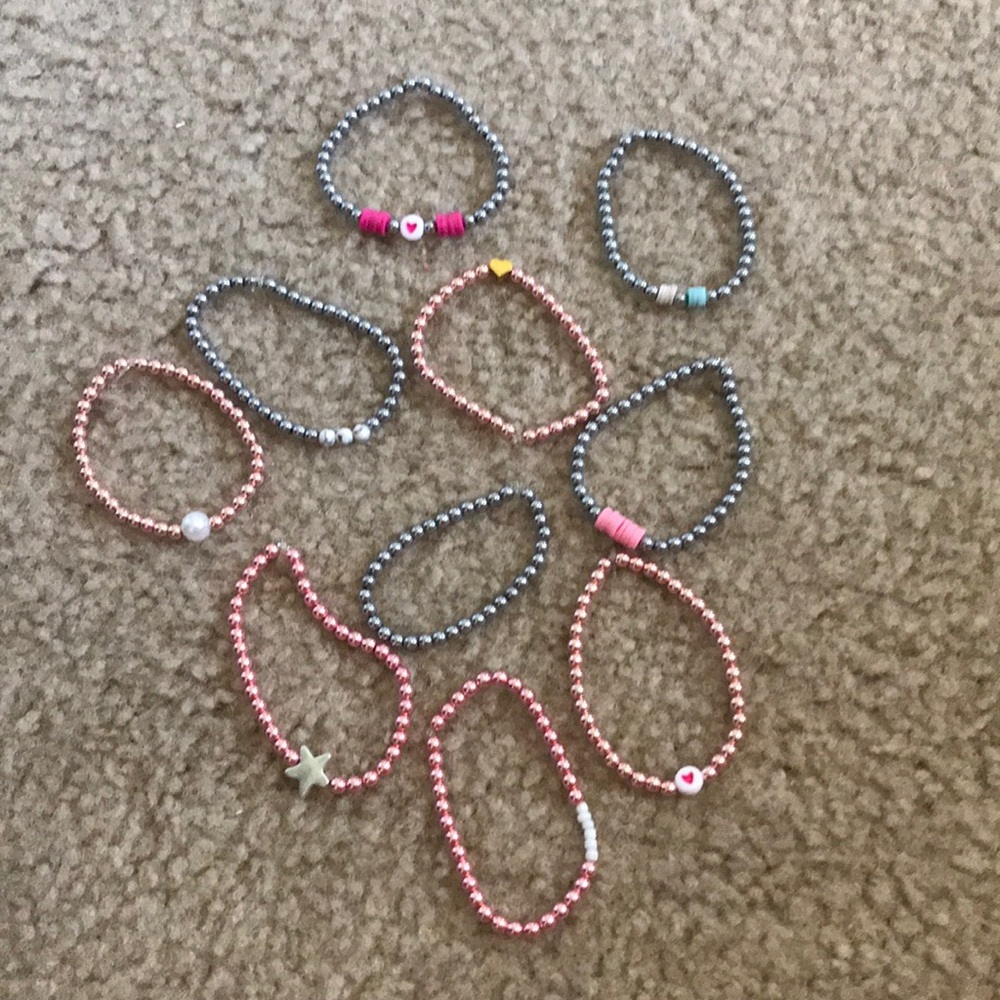 silver and rose gold 14k bracelets